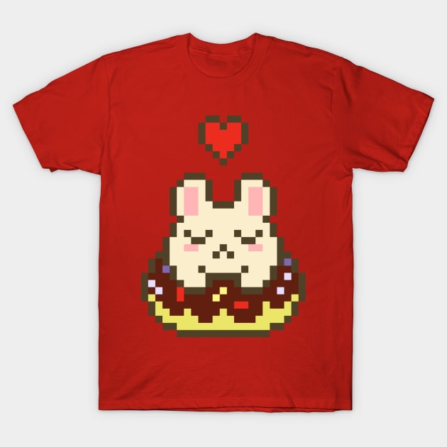 Bunny Donut Love T-Shirt by Contentarama